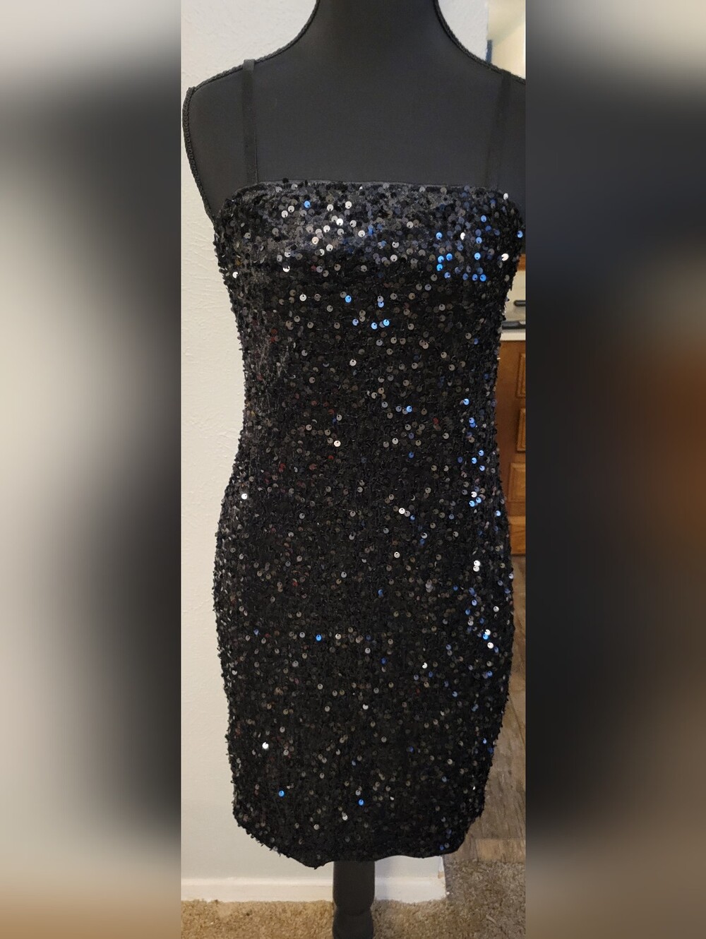 Black Sequin Party Dress